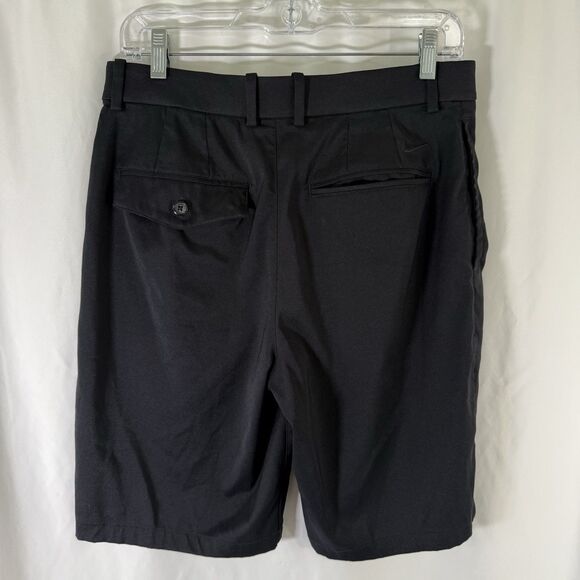 Nike Chino Shorts Men's 30 Solid Black Golf Button Zip Pockets Grip Waist - Picture 7 of 9